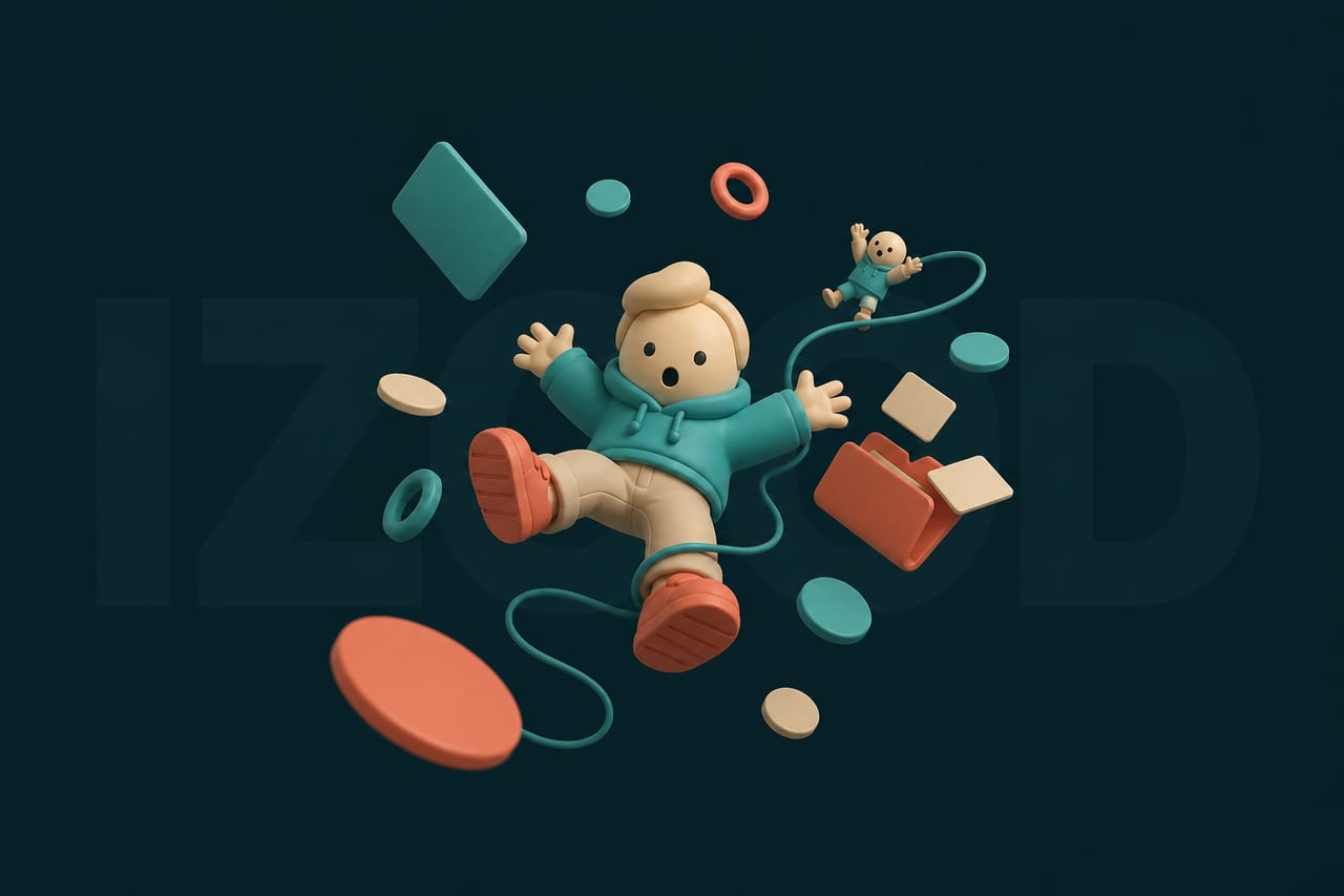 A chunky matte vinyl character tumbles backwards through the air.