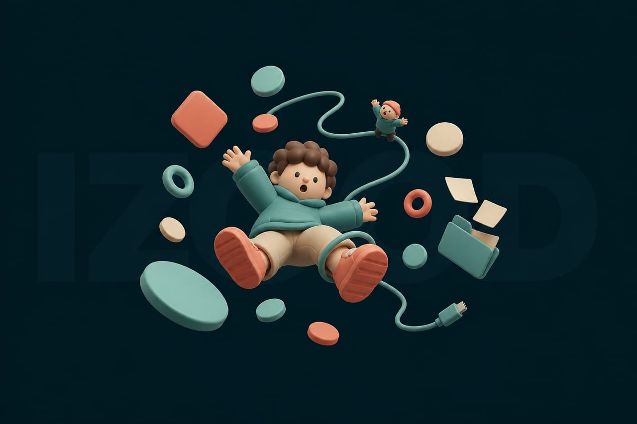 A chunky matte vinyl character tumbles backwards through the air.