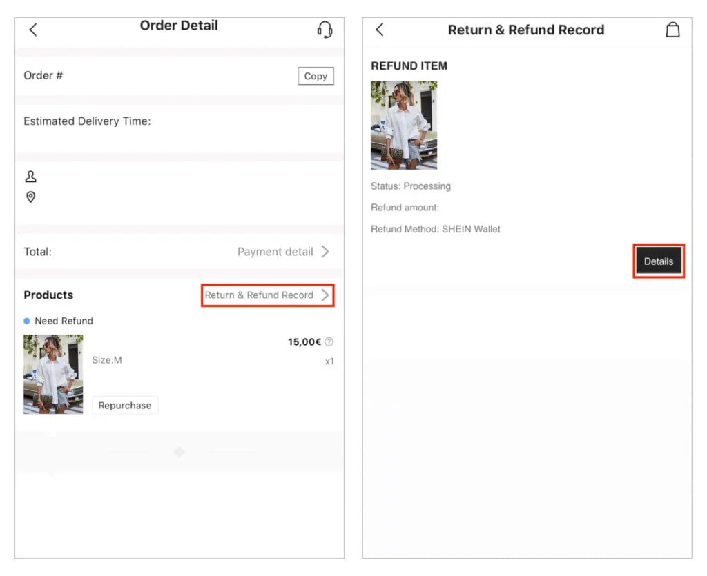 shein return policy