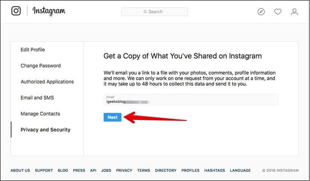 How to View and Download your Instagram Account Data