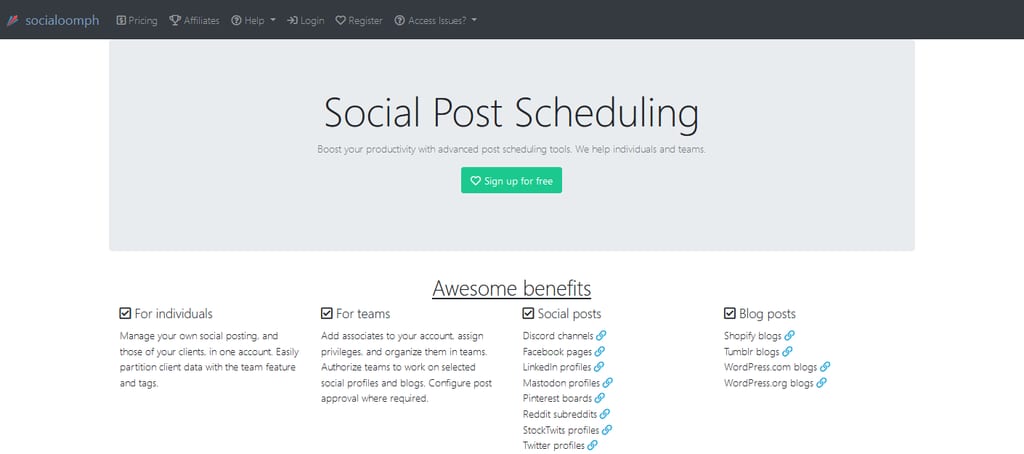 socialoomph social media scheduler