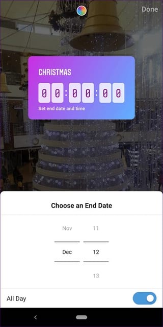 New Countdown sticker for Instagram Stories