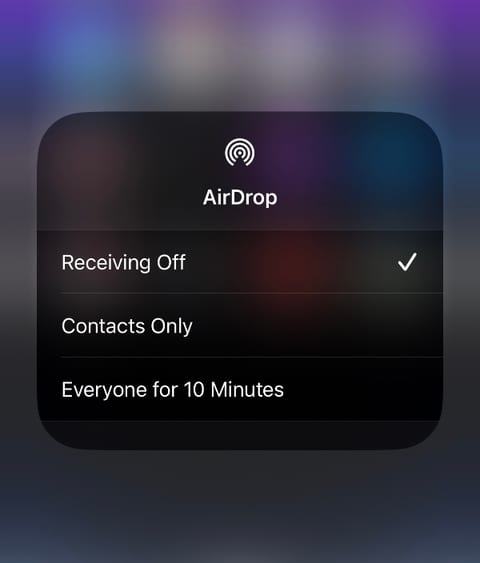 turn off airdrop