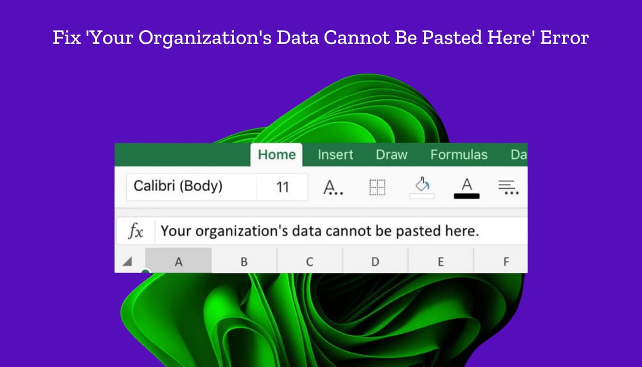 Fix Your Organizations Data Cannot Be Pasted Here Error