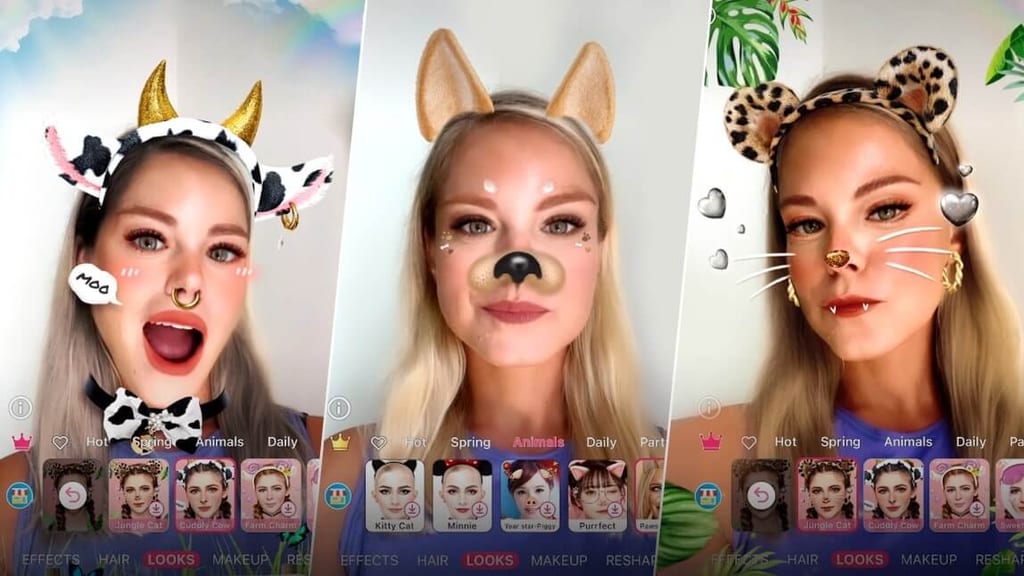 send a snap with the cartoon face lens