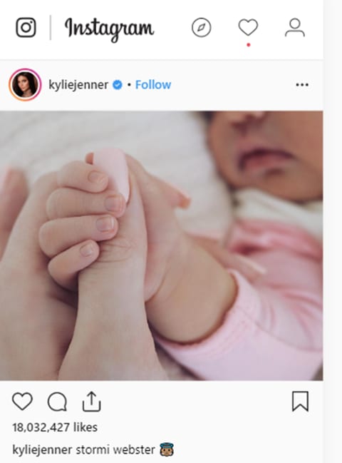 The 8 top most liked photos on Instagram on 2018