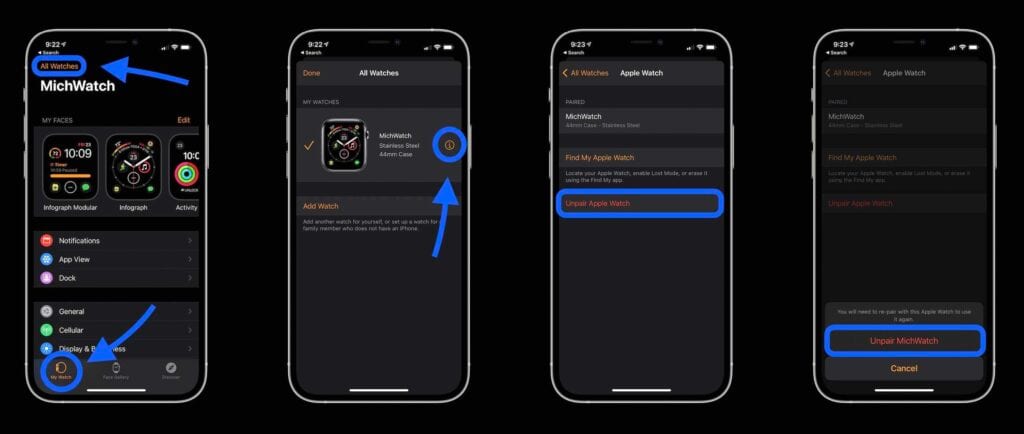 how to pair apple watch to new phone