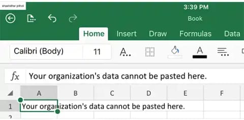Your Organization’s Data Cannot be Pasted Here.