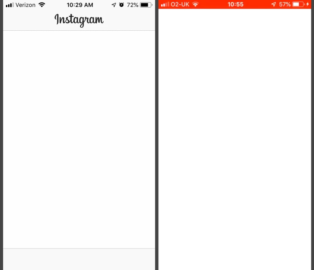 fix Instagram blank white screen