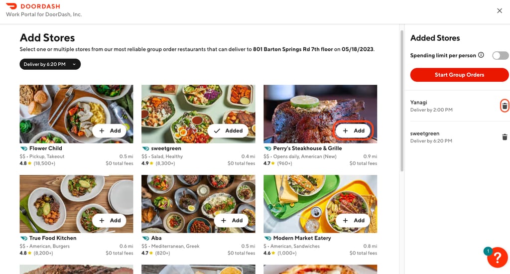 DoorDash Group Order