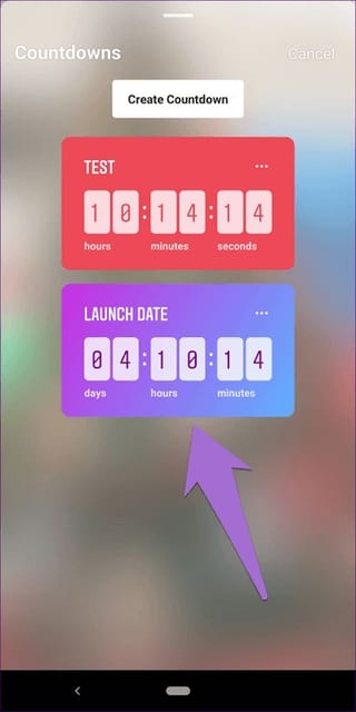 New Countdown sticker for Instagram Stories