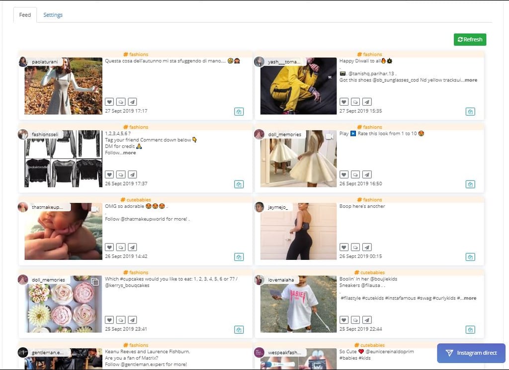 Instagram search post and user