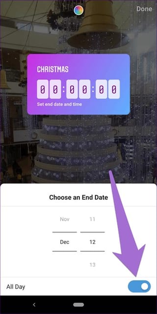 New Countdown sticker for Instagram Stories