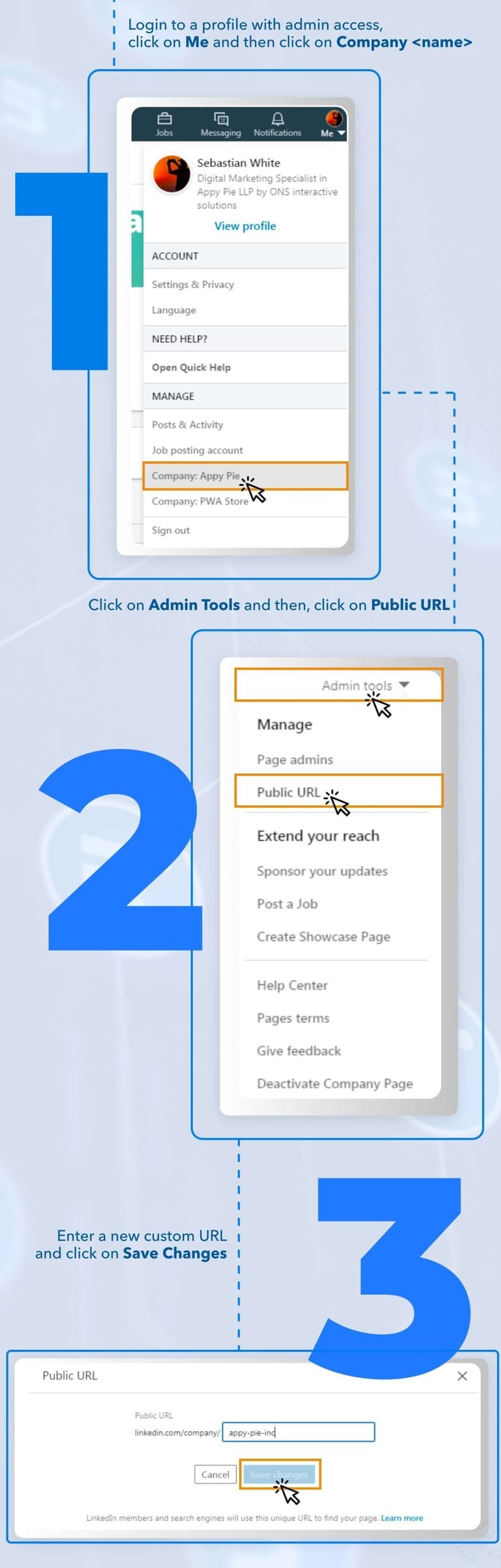 how to share linkedin profile