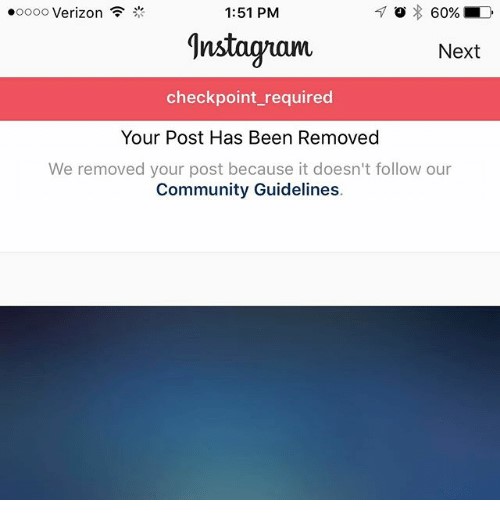 instagram checkpoint required error