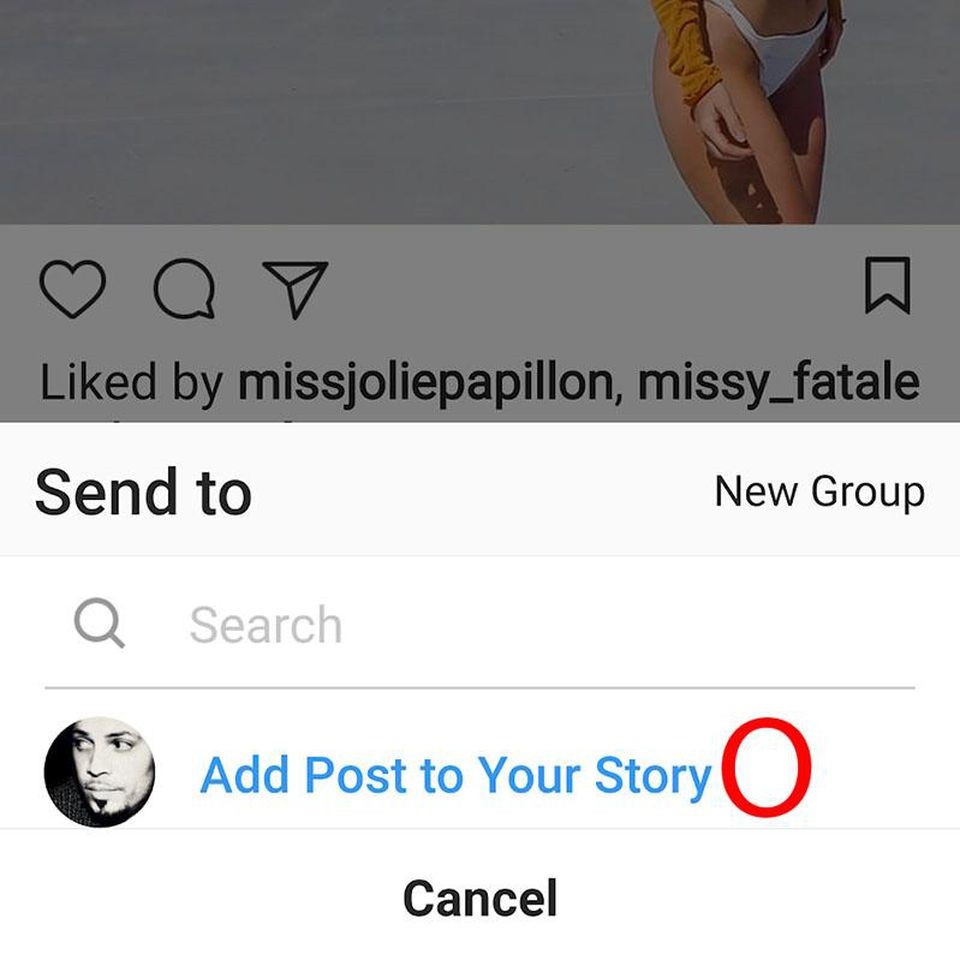 how to share instagram post to story