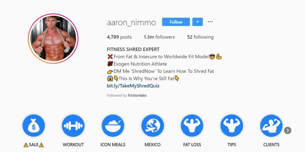  stories highlight sur le profil Instagram est un endroit utile pour afficher un résumé d'un compte 