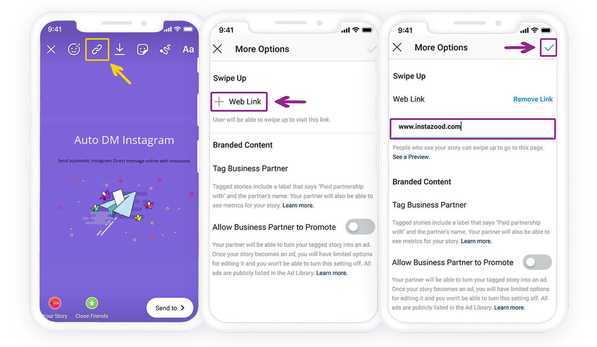 How to add a swipe up on Instagram story (without 10k followers) Izood