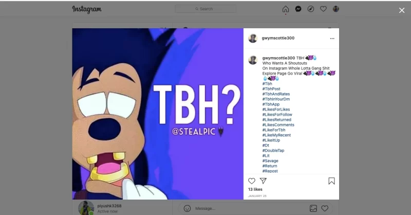 what does tbh mean on instagram