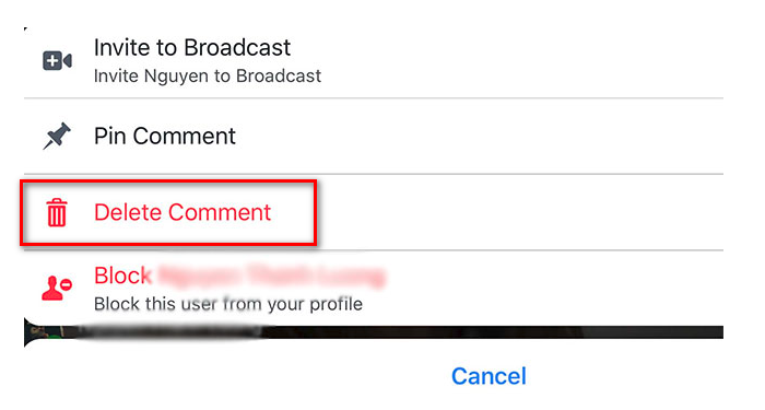 How to pin a comment on Facebook live