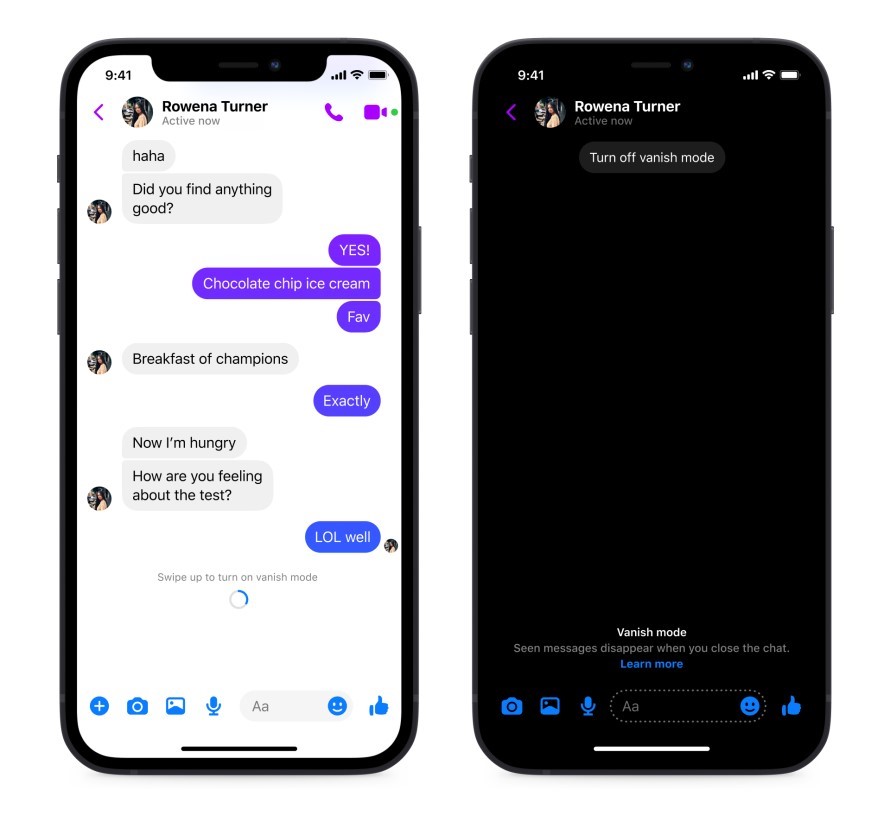 vanish mode on messenger