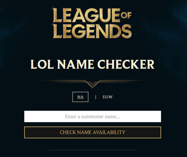 league name checker