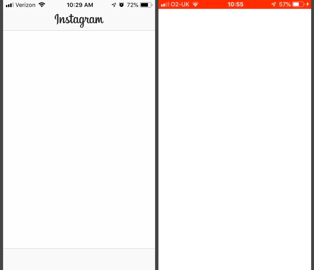 fix Instagram blank white screen