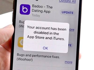 Your account has been disabled in the app store and iTunes