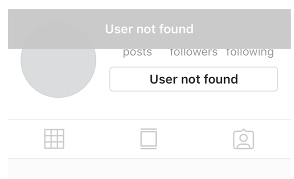 user not found instagram