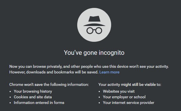 Browse in private with incognito