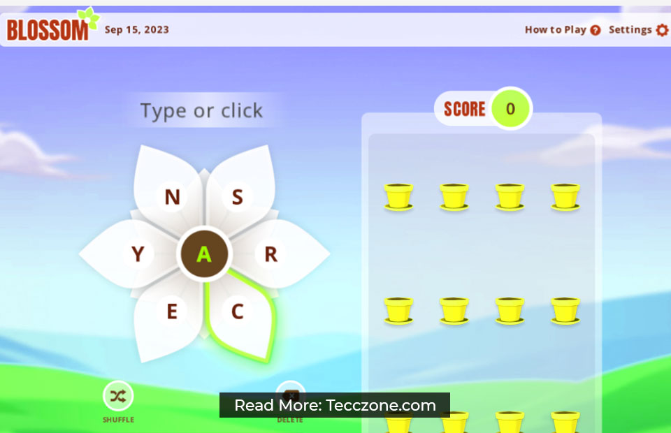 Blossom Daily Word Game