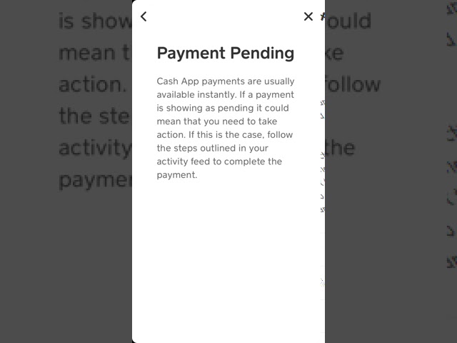 why is cash app pending