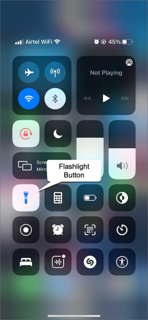 how to turn off flashlight on iphone