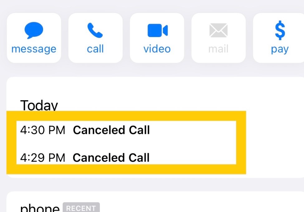 what does cancelled call mean
