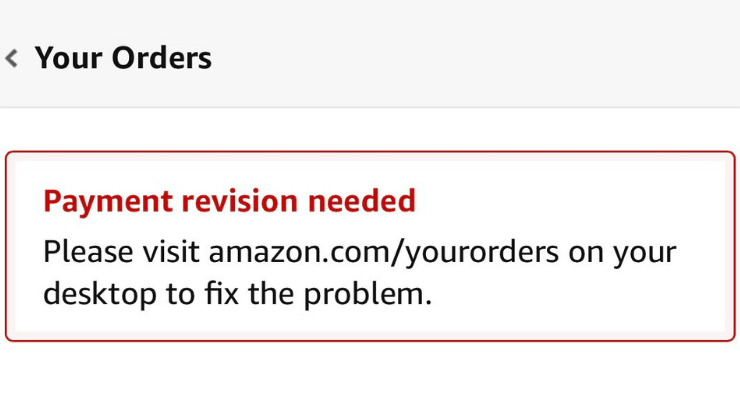 Amazon Payment Revision Needed