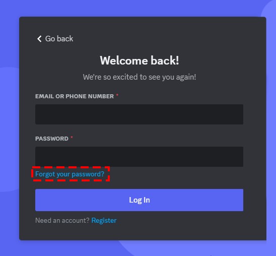 discord forgot password