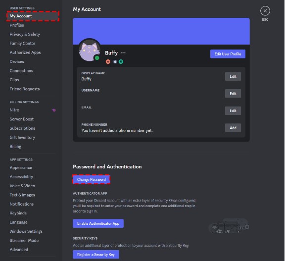 discord forgot password