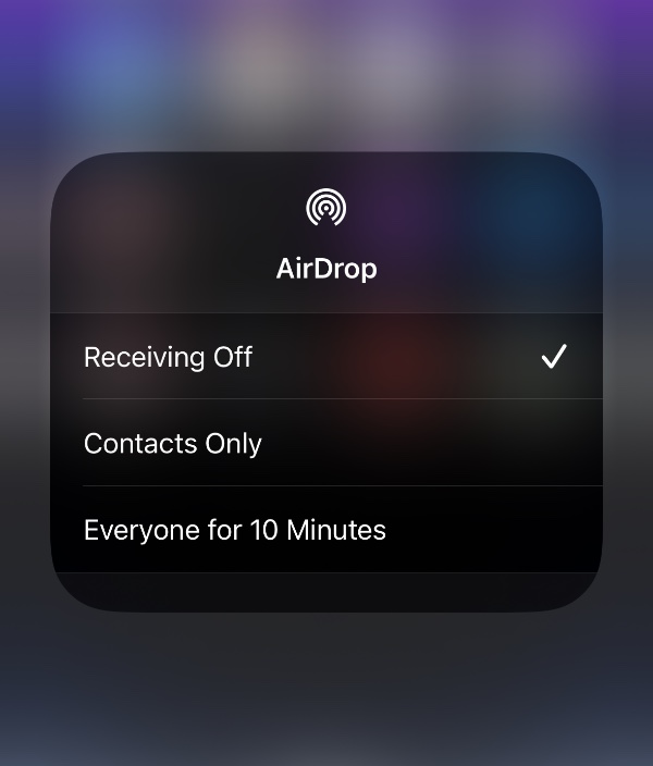 turn off airdrop